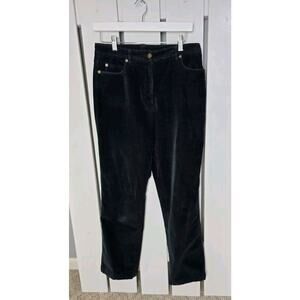 Real Clothes Saks Fifth Avenue Corduroy Pants Women Size‎ 6 Black Straight Leg